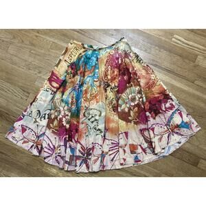 Women’s LAPIS Beaded Sequin A Line Boho Skirt Size S *A9